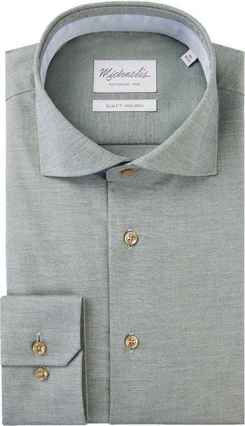 2dekans | Michaelis slim fit heren overhemd - twill - groen, Ophalen of Verzenden, Nieuw