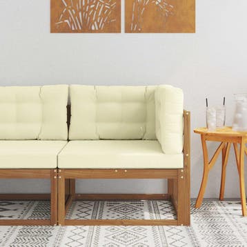 vidaXL Outdoor Hoekbank Naturel, Tuin en Terras, Verzenden, Nieuw