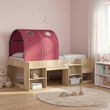 vidaXL Bedtunnel voor kinderbedden 2 st Rood Polyester, Huis en Inrichting, Verzenden, Nieuw