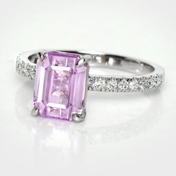 Zonder minimumprijs - Ring - 14 karaat Witgoud, HRD 2,77 ct