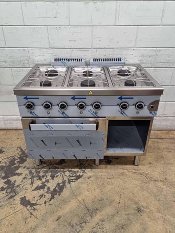 Cuisinière à gaz MBM Dexion en acier inoxydable à 6 feux, Verzenden