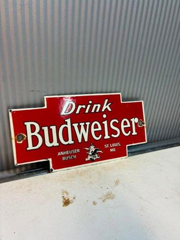 Budweiser – Anheuser-Busch St. Louis – Emaille reclamebord -
