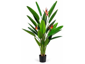 Veiling - 160cm Real touch strelitzia x 3 flowers & 24 lvs i