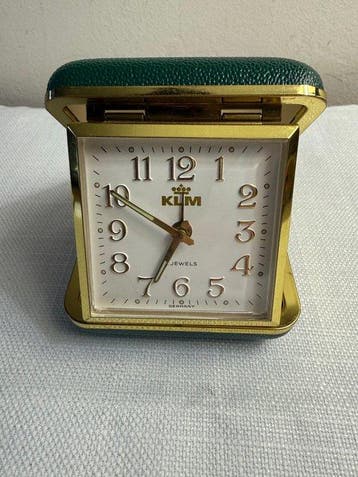 Tafel/bureauklokken - KLM Vintage Travel Alarm Clock -