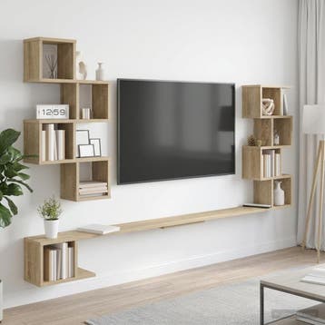 vidaXL Wandgemonteerd TV Rek Sonoma Eiken 160 x 15 x 94 cm, Verzenden