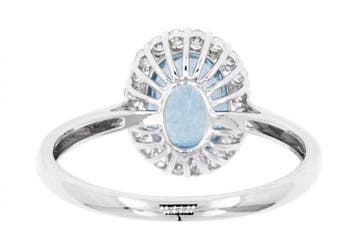 Ring - 14 karaat Witgoud - 2.28ct. tw. Saffier - Diamant, Nieuw