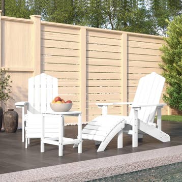 vidaXL Tuinstoelen Adirondack met voetenbank en tafel HDPE, Verzenden