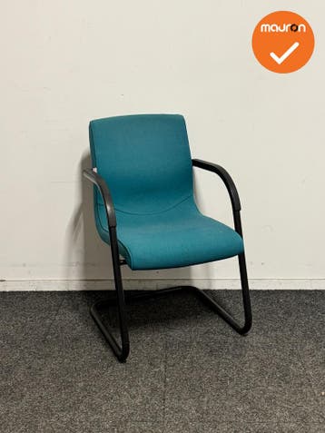 Ahrend 4150 - Vergaderstoel - Zwart frame - turqoise bekledi, Vergader- of Presentatieruimte, Ophalen of Verzenden, Gebruikt, Stoel