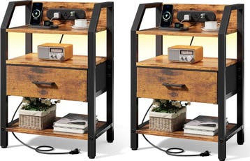 Nachtkastje set van 2 - Bijzettafel - Opbergkastje - 46x29x6, Huis en Inrichting, Verzenden, Nieuw
