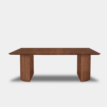 Tafel Rechthoekig Eikenhout  Half Rond  240x100, Nieuw