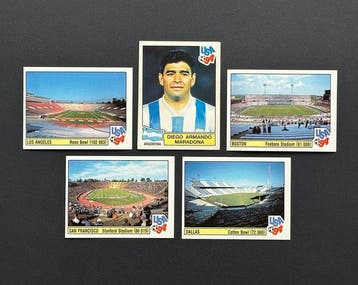 Panini - Diego Maradona #257 + 4 Stadium Stickers - FIFA, Nieuw