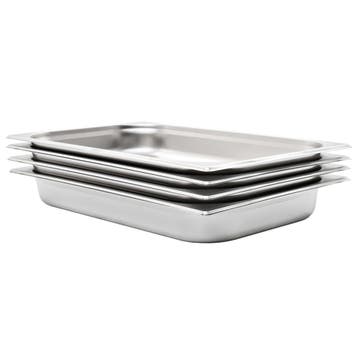 vidaXL Gastronormbakken 4 st GN 1/1 65 mm roestvrij staal, Antiek en Kunst, Verzenden