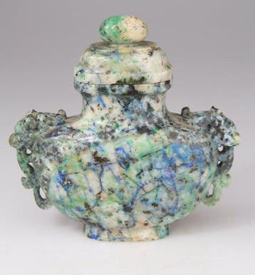 Statue Chine Sculpture Vase Chinese Carving Stone Vase -