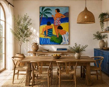 Corina Schroeder - Three sisters on the beach XL, Antiek en Kunst, Kunst | Schilderijen | Modern