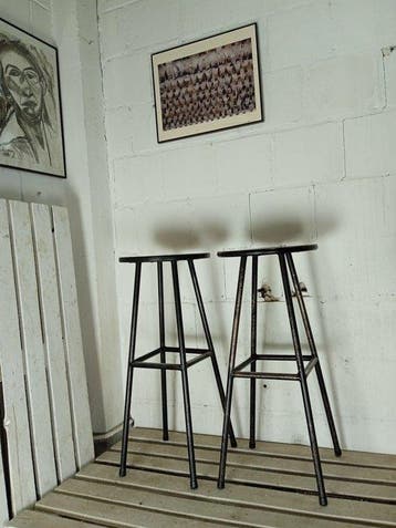 Tabouret - Tabourets de bar industriels vintage - Acier,
