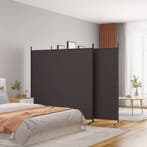 vidaXL Kamerscherm met 3 panelen 525x180 cm stof bruin, Verzenden
