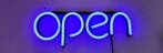 Open neon bord verlichting lamp licht kunststof 3D *blauw*, Verzenden, Nieuw