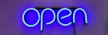 Open neon bord verlichting lamp licht kunststof 3D *blauw*, Huis en Inrichting, Verzenden, Nieuw