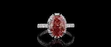 Ring - 14 karaat Witgoud - 5.27ct. tw. Roze Diamant (Fancy, Nieuw
