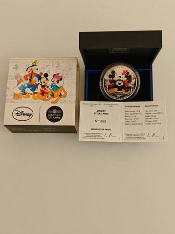 Frankrijk. 10 Euro 2018 Mickey et Minnie Proof (Zonder, Postzegels en Munten