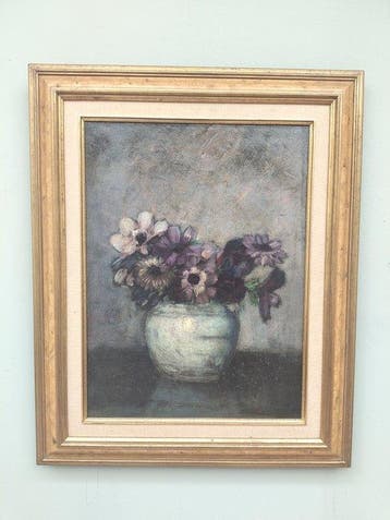 Henri Minderop (1870-1946) - Stilleven met anemonen, Antiek en Kunst