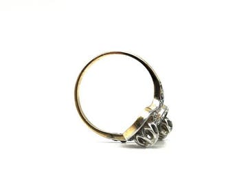 Ring - 18 karaat Geel goud, Witgoud Diamant (Natuurlijk)