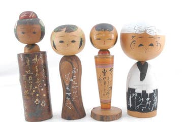 Poupée kokeshi japonaise traditionnelle - Bois - Japon - Fin