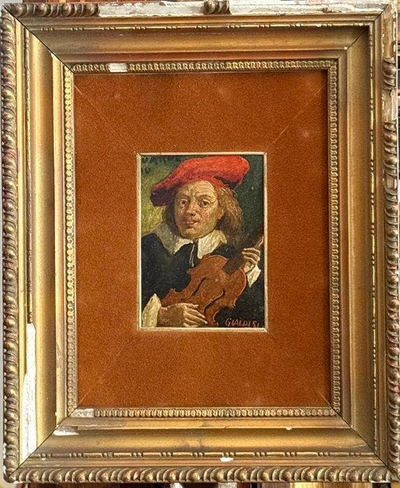 Europese school (XIX) - Suonatore di Violino, Antiquités & Art, Art | Peinture | Classique