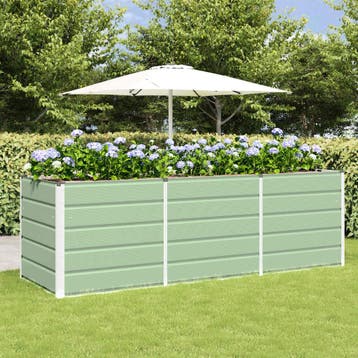 vidaXL Plantenbak Groen 240 x 80 x 75 cm Staal, Verzenden, Nieuw