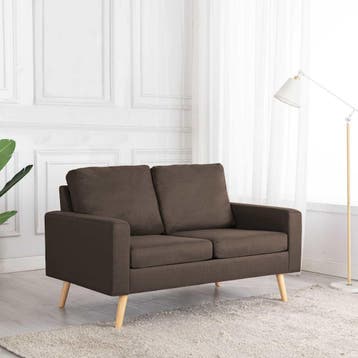vidaXL Tweezitsbank / zetel stof bruin, Huis en Inrichting, Verzenden, Nieuw
