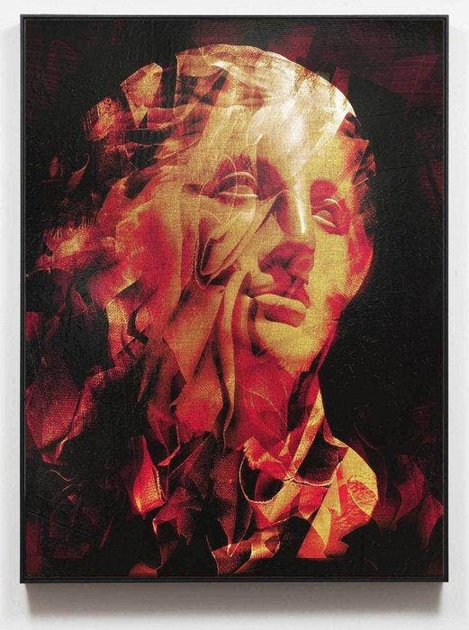 Dario Moschetta - Head 52B - Original Mixedmedia painting, Antiek en Kunst, Kunst | Schilderijen | Modern