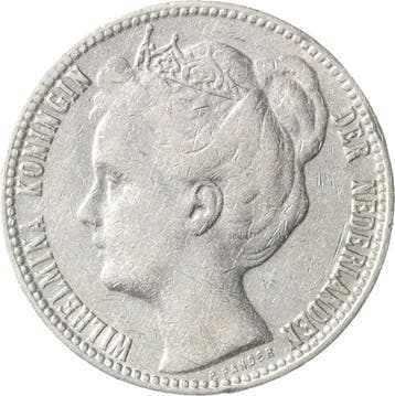 Nederland. Wilhelmina. 1 Gulden 1908 (Zonder minimumprijs)