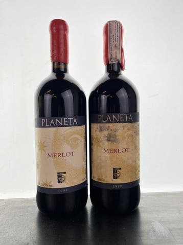 1997 & 1998 Planeta, Merlot - Sicile IGT - 2 Magnums (1,5 l)