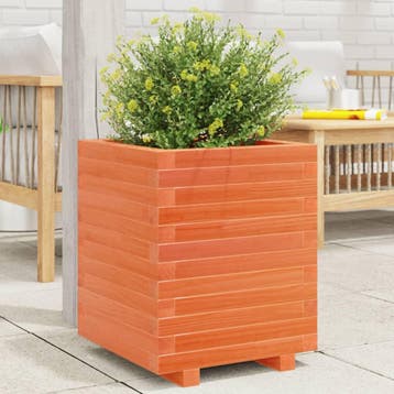 vidaXL Plantenbak 40x40x49,5 cm massief grenenhout wasbruin, Verzenden, Nieuw
