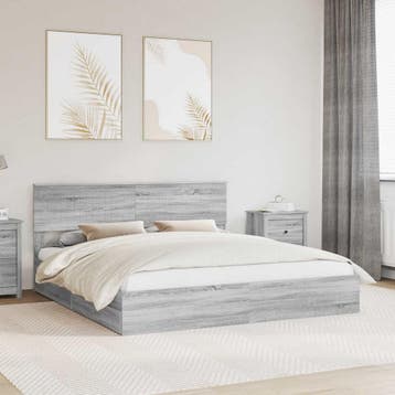 vidaXL Opbergbed met lade Grijs Sonoma 180 x 200 cm Bewerkt, Verzenden