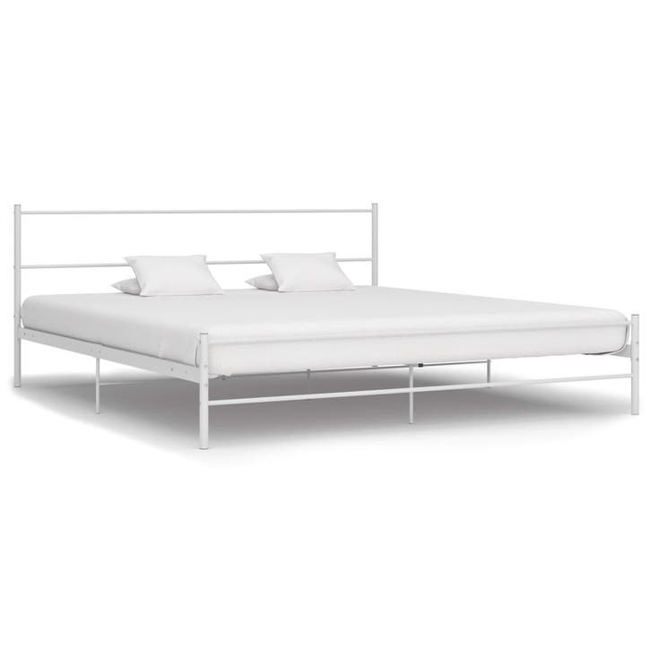 vidaXL Bedframe metaal wit 180x200 cm, Maison & Meubles, Chambre à coucher | Lits, Envoi