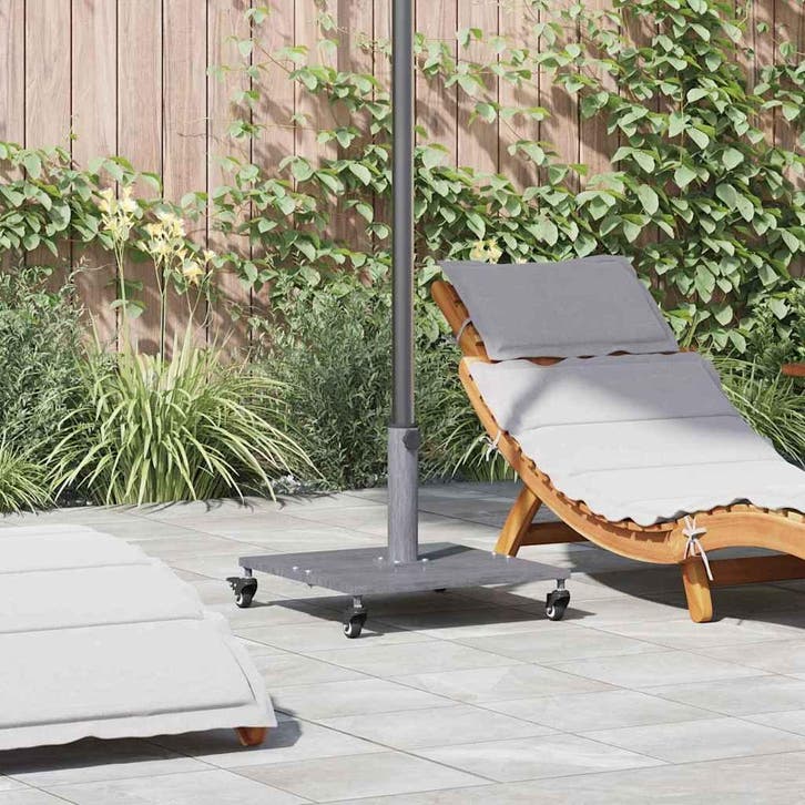 vidaXL Parasolvoet Donkergrijze Houten Look 45 x 45 x 31,5, Jardin & Terrasse, Parasols, Envoi