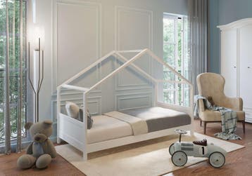 Houten Bed Huis 90x200 | A-kwaliteit | Beste Prijs, Ophalen of Verzenden, Nieuw, Halfhoogslaper