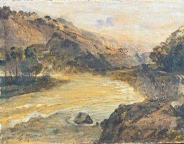 Giuseppe Mentessi (1857-1931) - Paesaggio, Antiek en Kunst