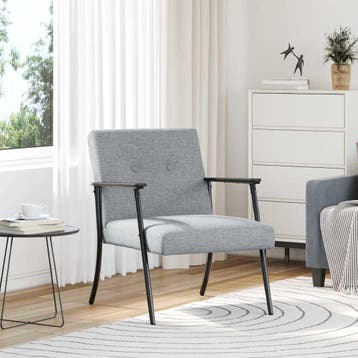 vidaXL Fauteuil Lichtgrijs Stof, Verzenden