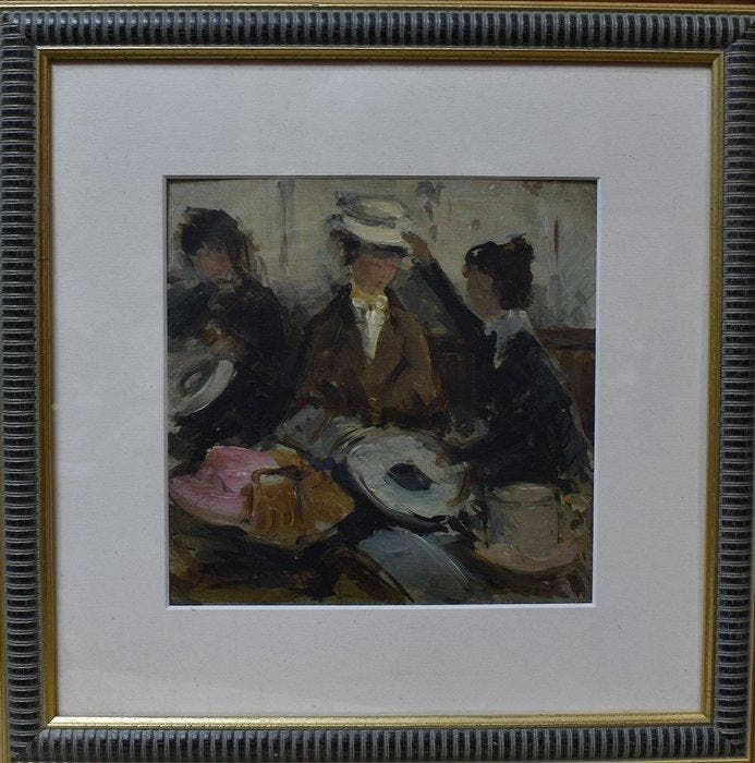 Hollandse School (XX-XIX)After Isaac Israels - In the hat, Antiek en Kunst, Kunst | Schilderijen | Klassiek