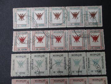 Albanie 1917/1919 - 5 bandes - Scott A5 + A6, Gestempeld