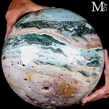 Weelderige Ocean Jasper-bol Grote decoratieve bol in, Verzamelen