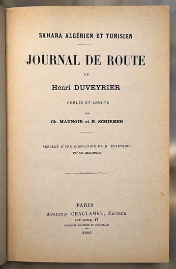 Henri Duveyrier - Sahara algérien et tunisien. Journal de