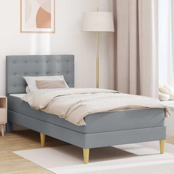 vidaXL Bedframe met matras met hoofdeinde Lichtgrijs 80 x, Verzenden