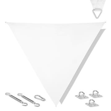 Schaduwdoek driehoek - 360 cm - wit | incl. RVS, Verzenden, Nieuw