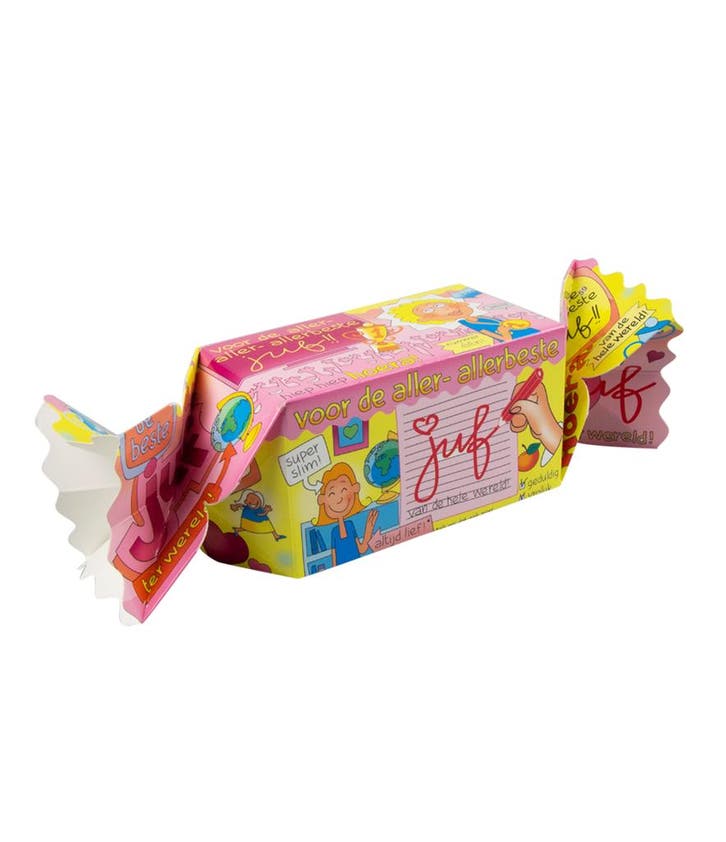 Geschenkdoosje Juf 26cm, Hobby en Vrije tijd, Feestartikelen, Nieuw, Verzenden
