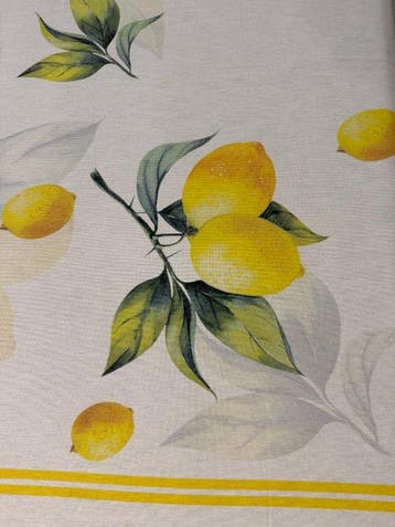 Elegante tafellaken met citroenplanten - landhuisstijl -