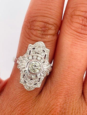 Ring Platina Diamant (Natuurlijk) - Diamant, Nieuw