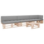 vidaXL 4-delige Loungeset pallet met kussens geïmpregneerd, Tuin en Terras, Verzenden, Nieuw, Loungeset